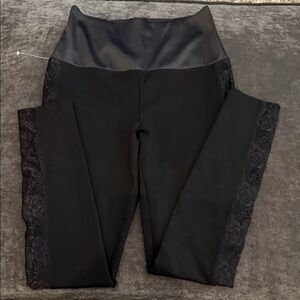 Bebe- Black Lace Trim Leggings